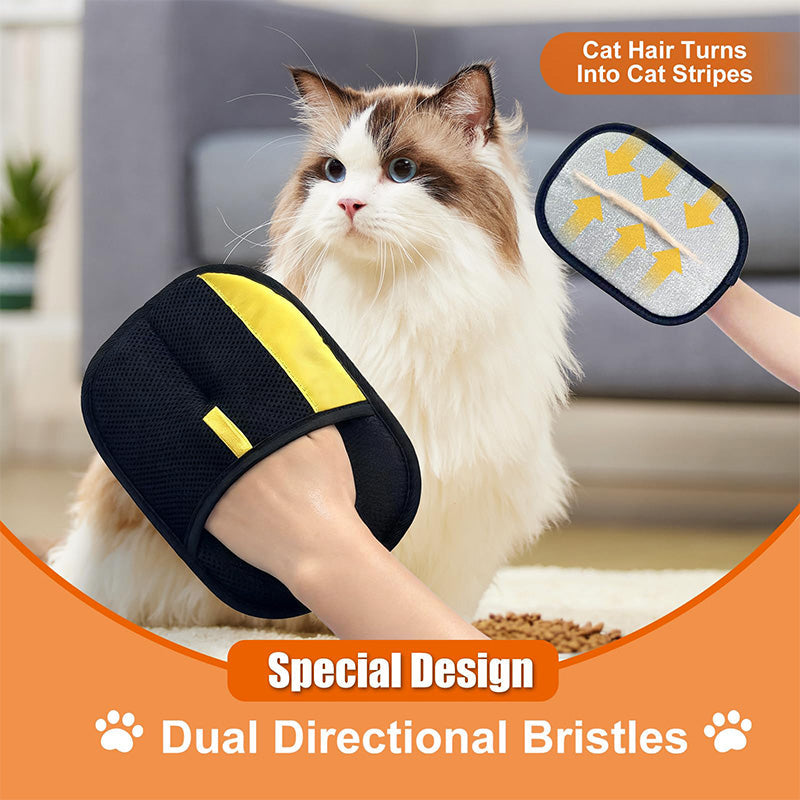 Pet Hair Remover, Static Electricity Glove, Two-Way Brush for Cat and Dog Hair Cleaning