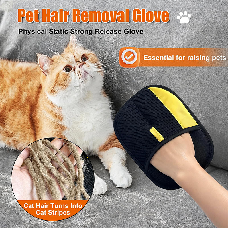 Pet Hair Remover, Static Electricity Glove, Two-Way Brush for Cat and Dog Hair Cleaning