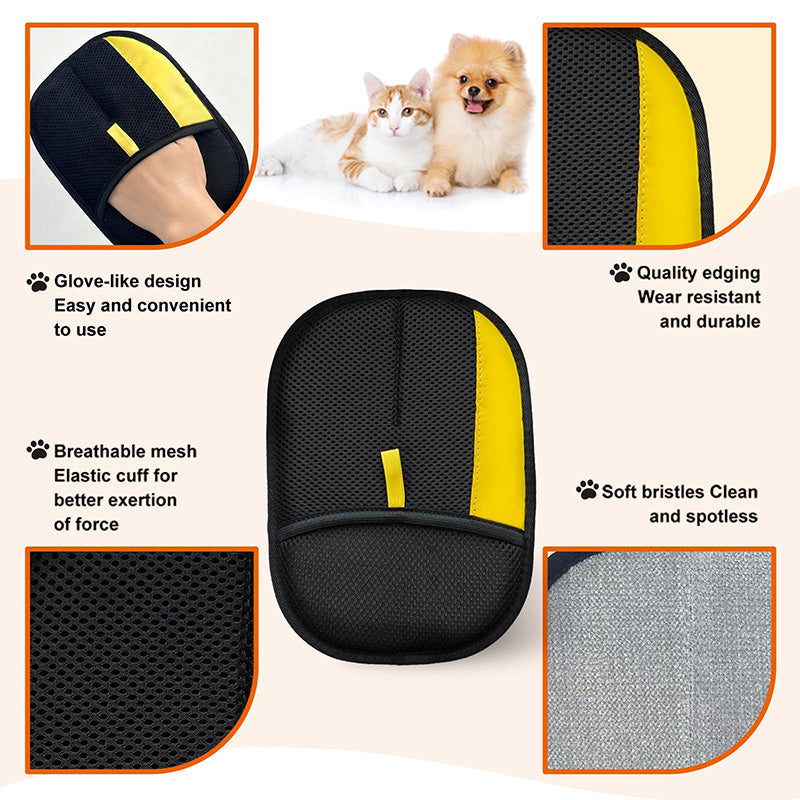 Pet Hair Remover, Static Electricity Glove, Two-Way Brush for Cat and Dog Hair Cleaning